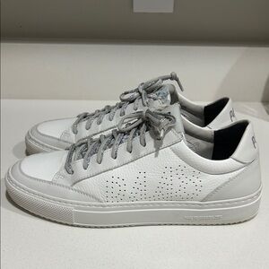 P448 Women's White and Silver Sneakers